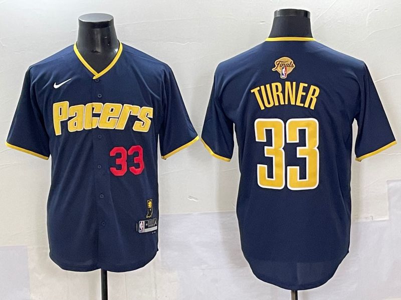 Men 2025 Indiana Pacers #33 Turner Blue Joint Name NBA Jersey style 24->->NBA Jersey